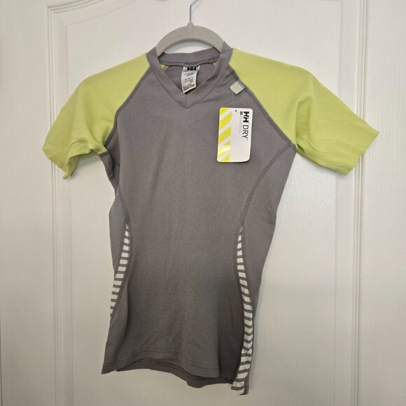 Helly Hansen Dry Women’s Base Layer Lifa Short Sleeve Tee Size S/P Grey Yellow - Picture 6 of 7